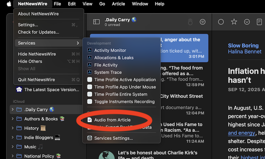 A screenshot of the service in use